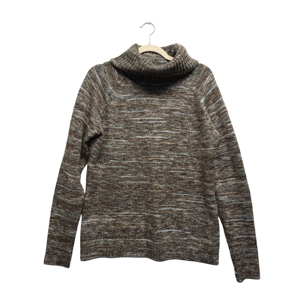 Columbia Sweater Cowl Neck Space Dye Large Brown Women